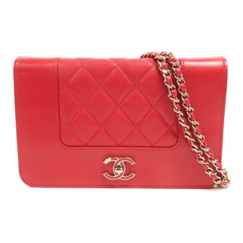 CHANEL 牛皮皮革WOC Wallet On Chain銀扣鏈帶肩背袋
