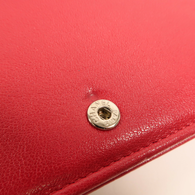 CHANEL 牛皮皮革WOC Wallet On Chain銀扣鏈帶肩背袋-16