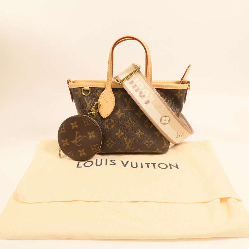 LOUIS VUITTON Monogram Neverfull BB金扣手挽肩背兩用袋-9