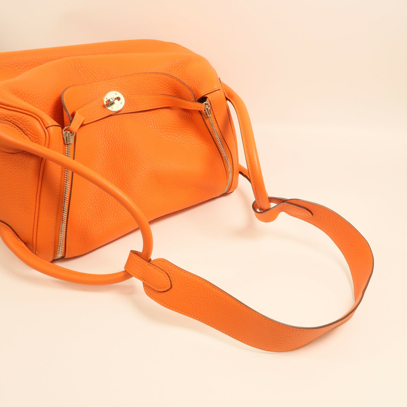 HERMES Clemence皮革Lindy 34銀扣手挽肩背兩用袋-7