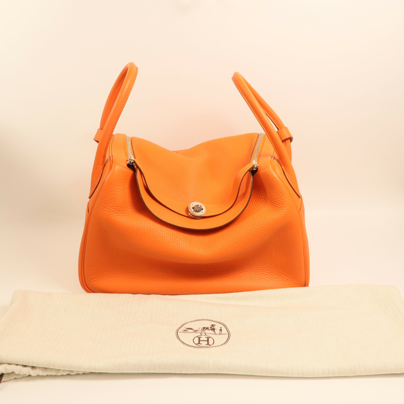 HERMES Clemence皮革Lindy 34銀扣手挽肩背兩用袋-8