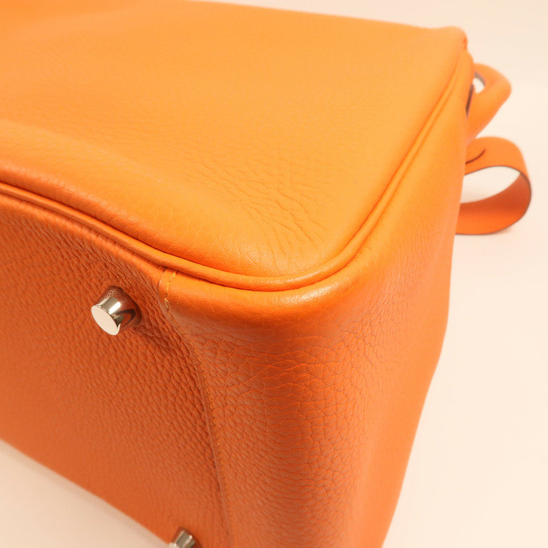 HERMES Clemence皮革Lindy 34銀扣手挽肩背兩用袋-12