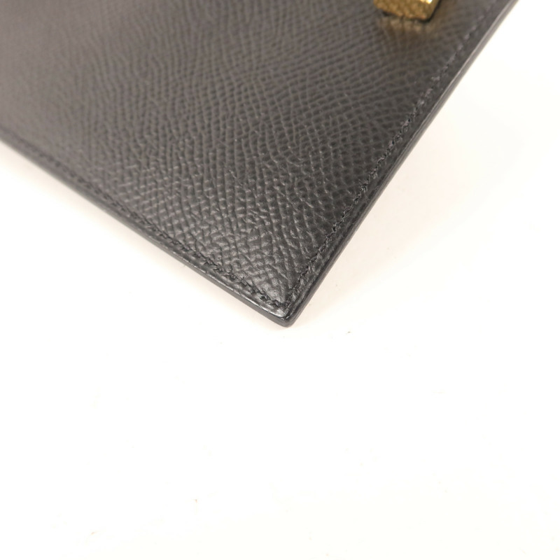 HERMES Epsom皮革Kelly Pocket Wallet金扣錢包Noir-13
