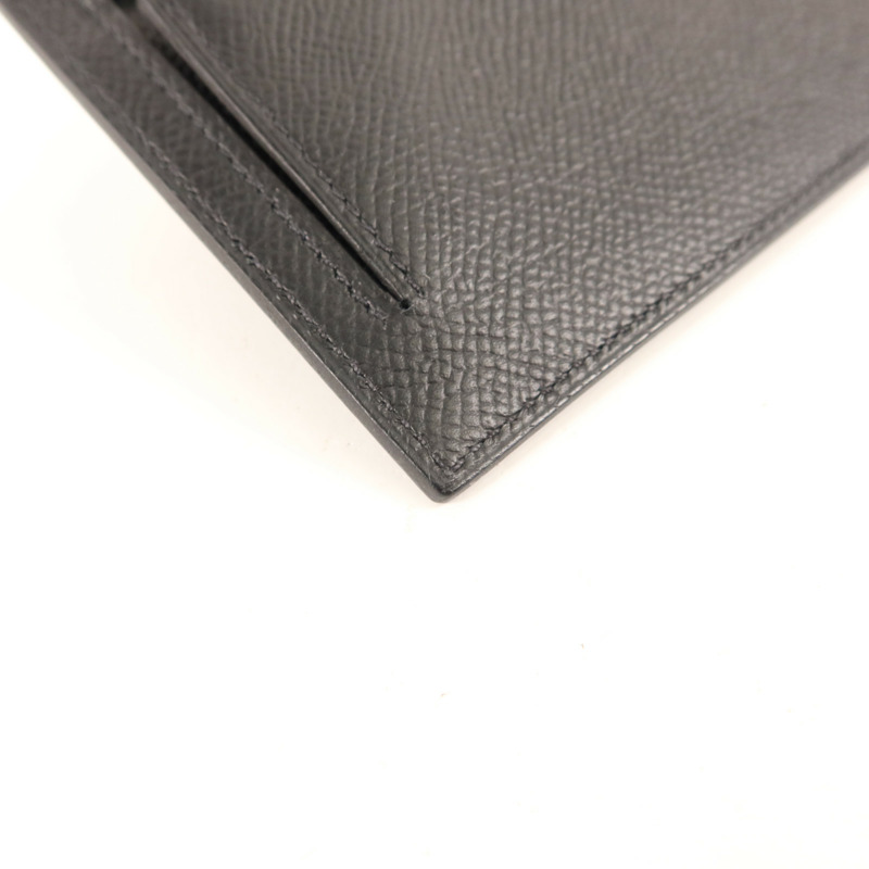 HERMES Epsom皮革Kelly Pocket Wallet金扣錢包Noir-14