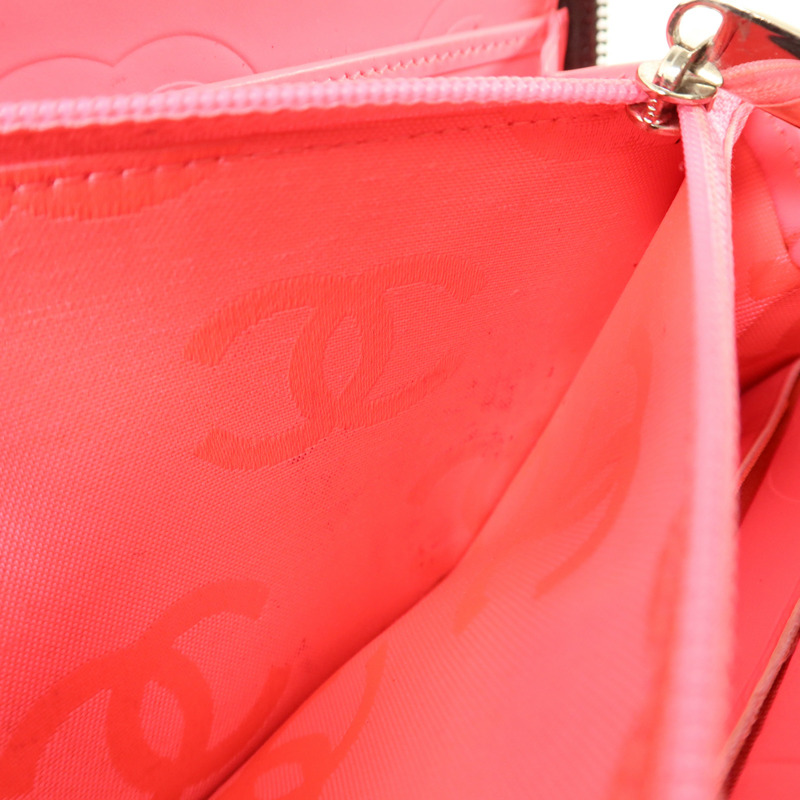 CHANEL 牛皮皮革Cambon Long Round Wallet銀扣長錢包-20
