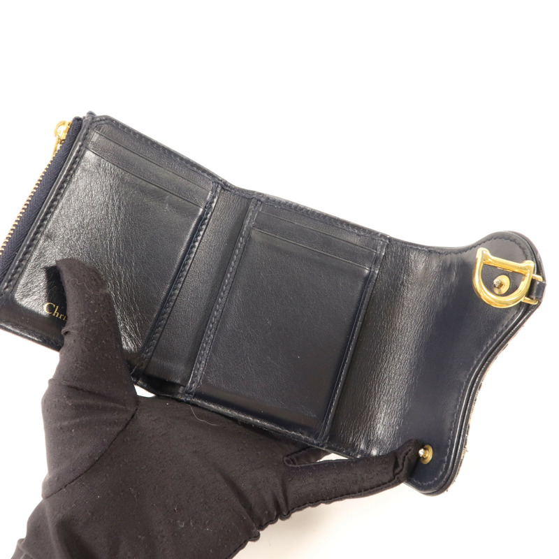 Dior 帆布Saddle Wallet金扣錢包-4
