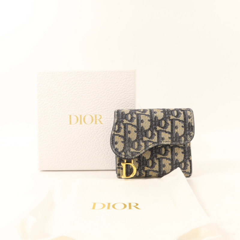 Dior 帆布Saddle Wallet金扣錢包-9