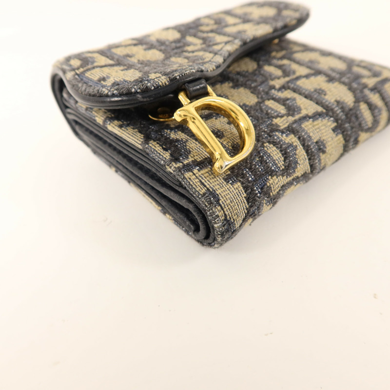 Dior 帆布Saddle Wallet金扣錢包-12