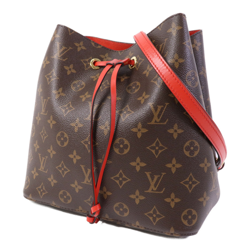 LOUIS VUITTON Monogram Neo Noe Bucket Bag金扣肩背袋Coquelicot-2