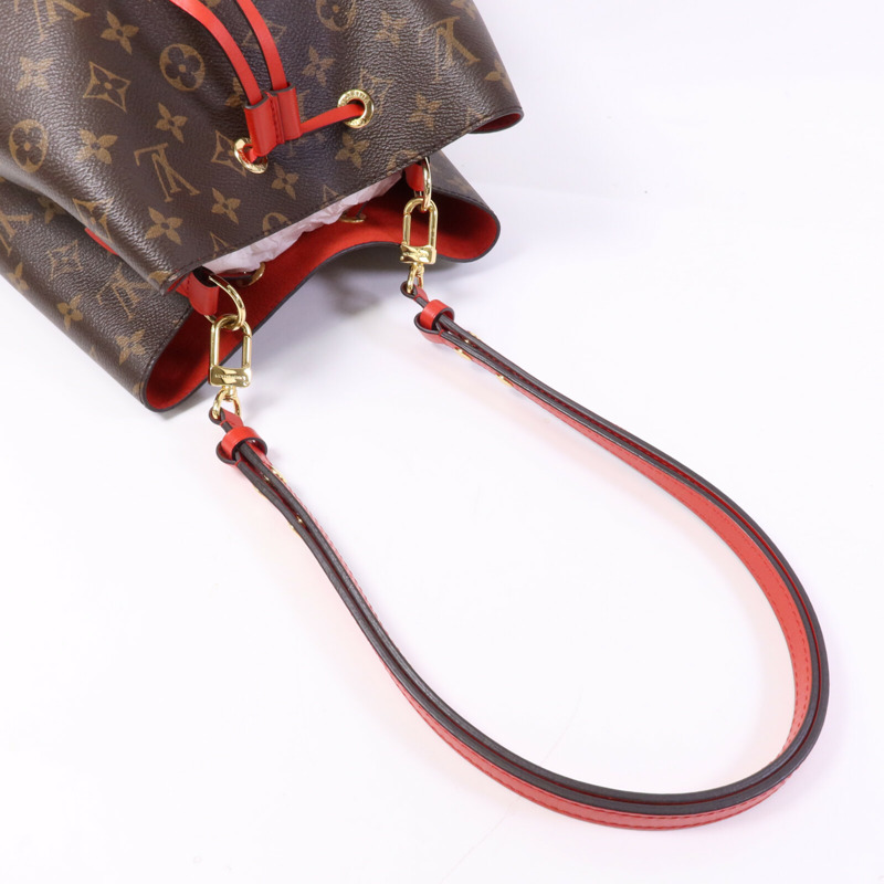 LOUIS VUITTON Monogram Neo Noe Bucket Bag金扣肩背袋Coquelicot-9