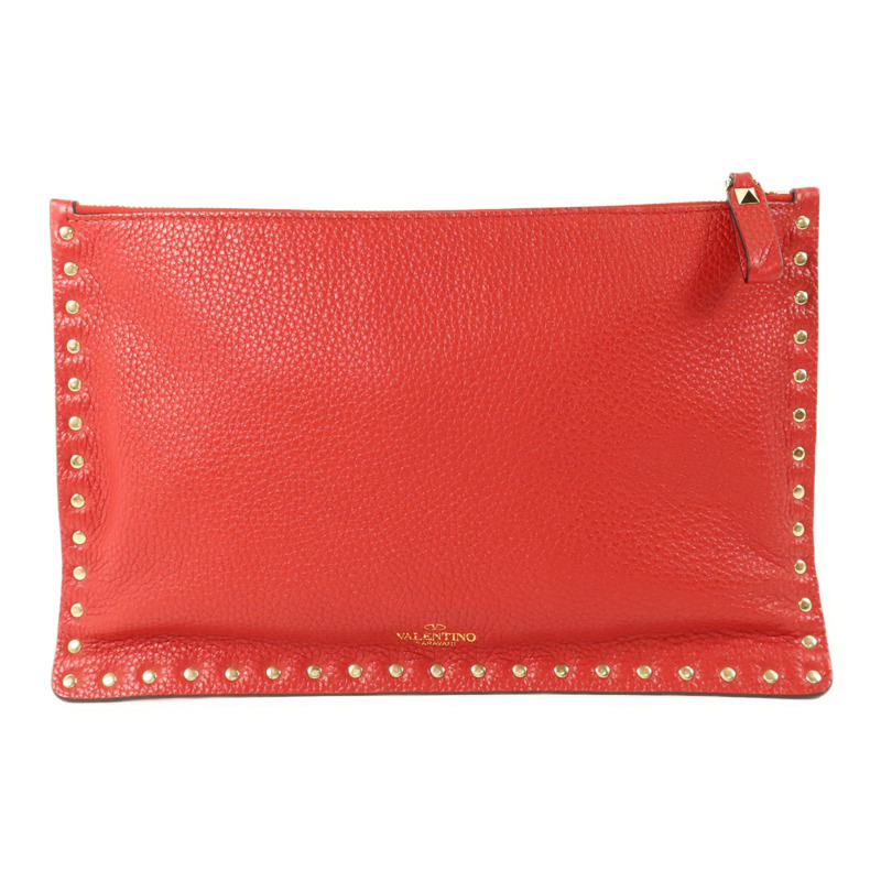 Valentino 牛皮皮革Pouch金扣小袋-1