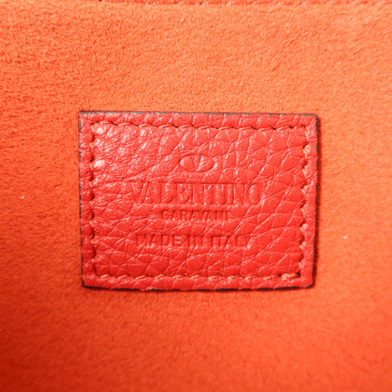 Valentino 牛皮皮革Pouch金扣小袋-5