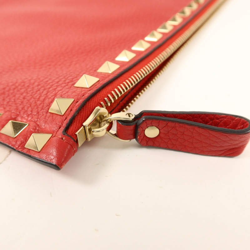 Valentino 牛皮皮革Pouch金扣小袋-6