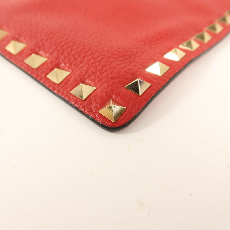 Valentino 牛皮皮革Pouch金扣小袋-10