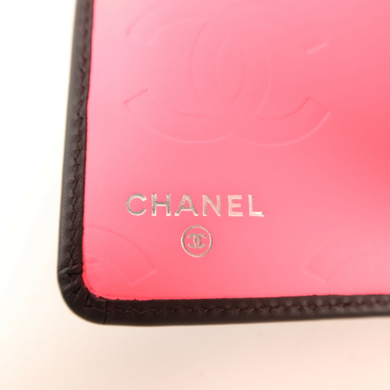 CHANEL 牛皮皮革Cambon Long Bifold Wallet銀扣長錢包-6