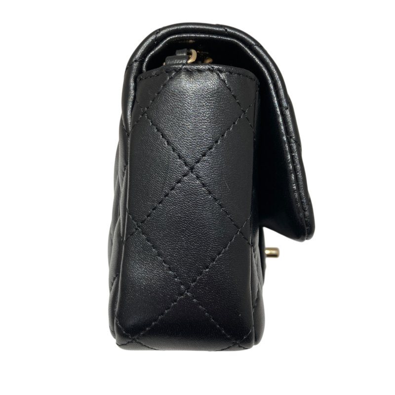 CHANEL 香奈兒 CLASSIC FLAP BAG 18 翻蓋側背包 羊皮 黑色 金釦-2