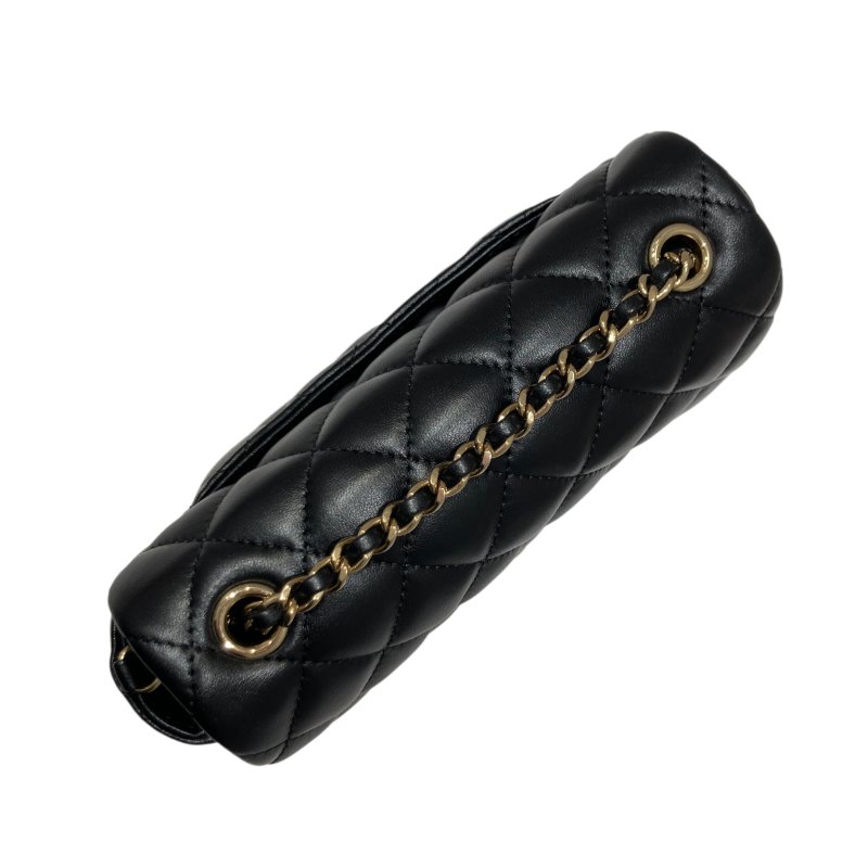 CHANEL 香奈兒 CLASSIC FLAP BAG 18 翻蓋側背包 羊皮 黑色 金釦-5