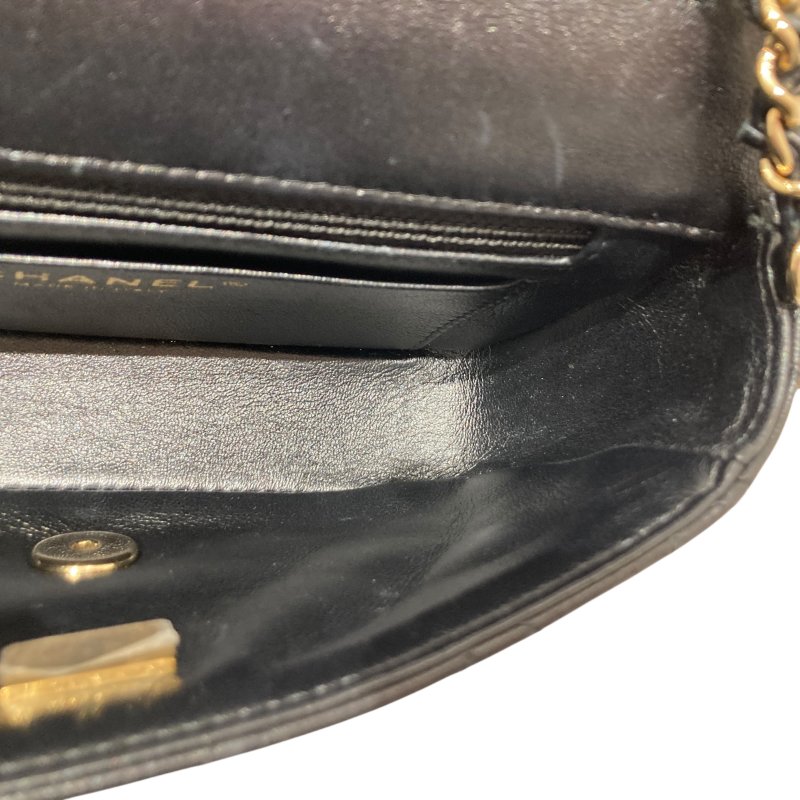 CHANEL 香奈兒 CLASSIC FLAP BAG 18 翻蓋側背包 羊皮 黑色 金釦-8