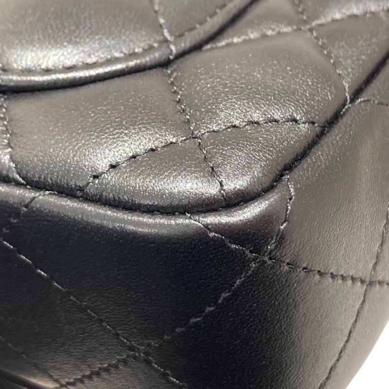 CHANEL 香奈兒 CLASSIC FLAP BAG 18 翻蓋側背包 羊皮 黑色 金釦-12