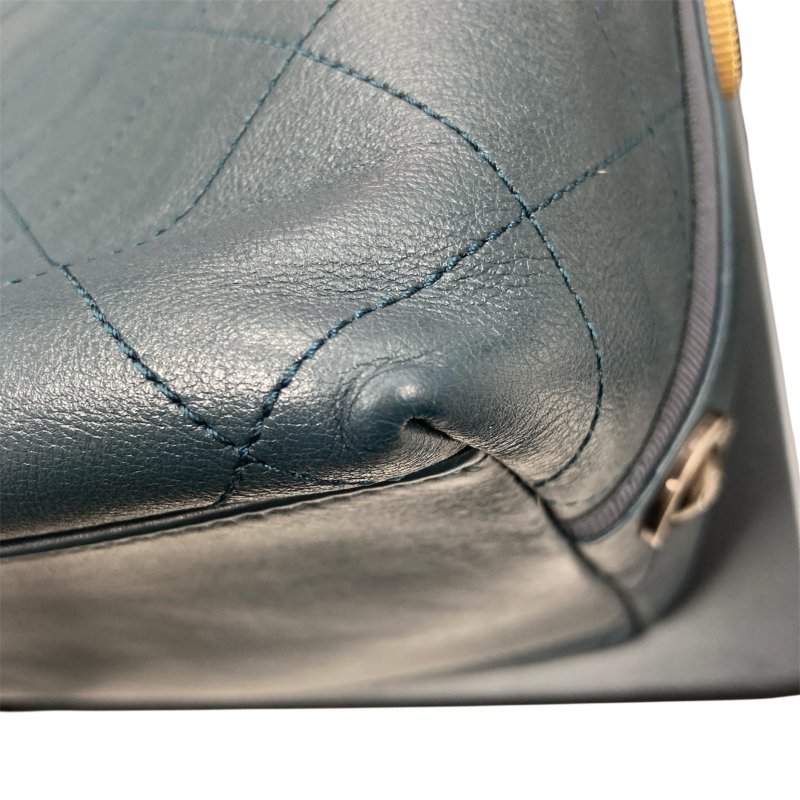 CHANEL 香奈兒 AS1460 HOBO 小型 皮革菱格紋 側背包 藍綠-7