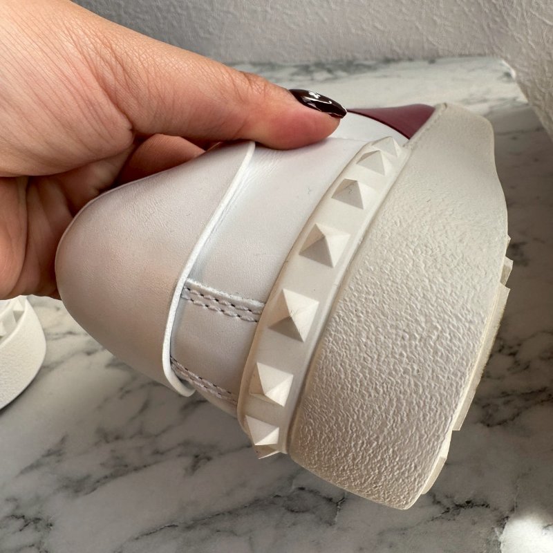 💖斷貨款 Valentino 白色拼櫻桃紅小錐形白鞋-18