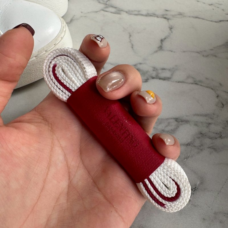 💖斷貨款 Valentino 白色拼櫻桃紅小錐形白鞋-19