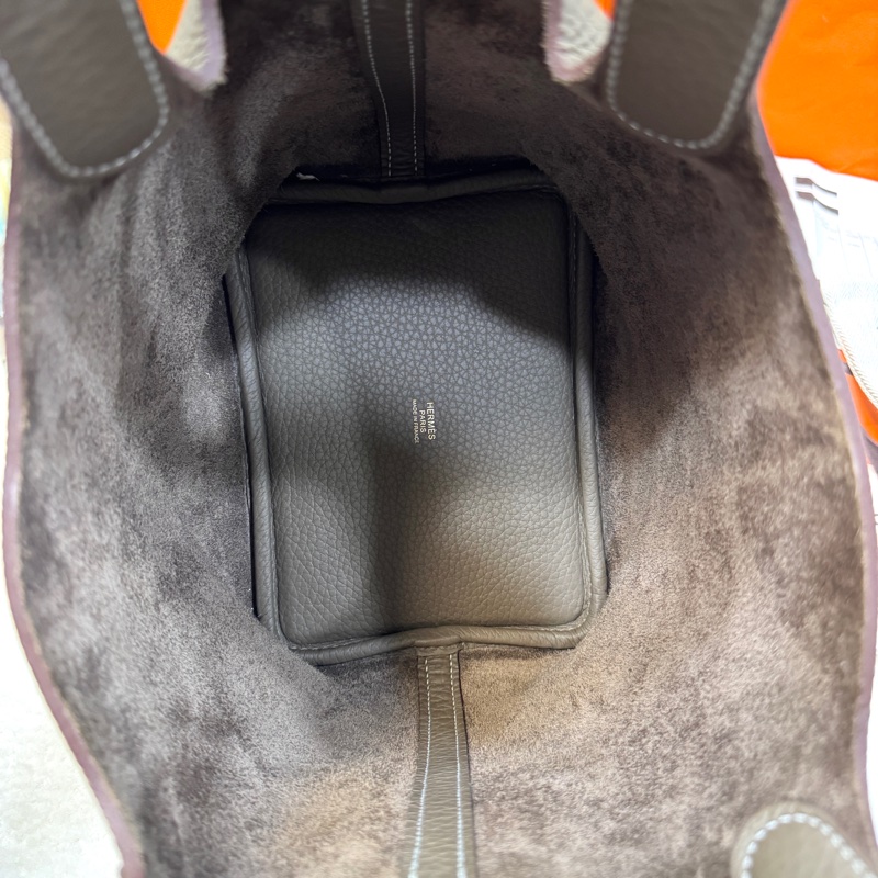 愛馬仕菜籃子Hermes Picotin18大象灰18 Etoupe 金釦T/C皮 #H056289 W刻-8