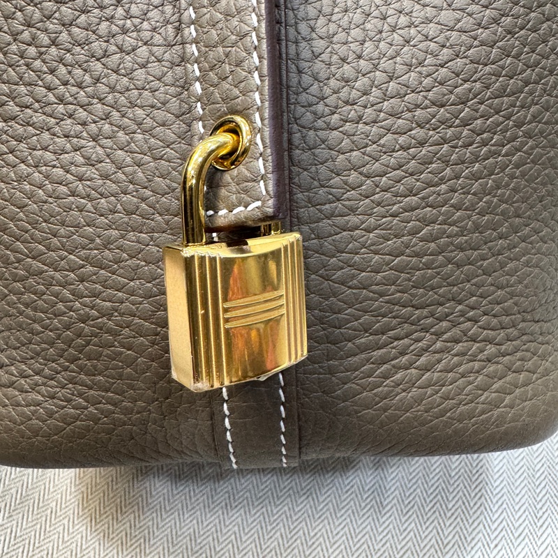 愛馬仕菜籃子Hermes Picotin18大象灰18 Etoupe 金釦T/C皮 #H056289 W刻-11