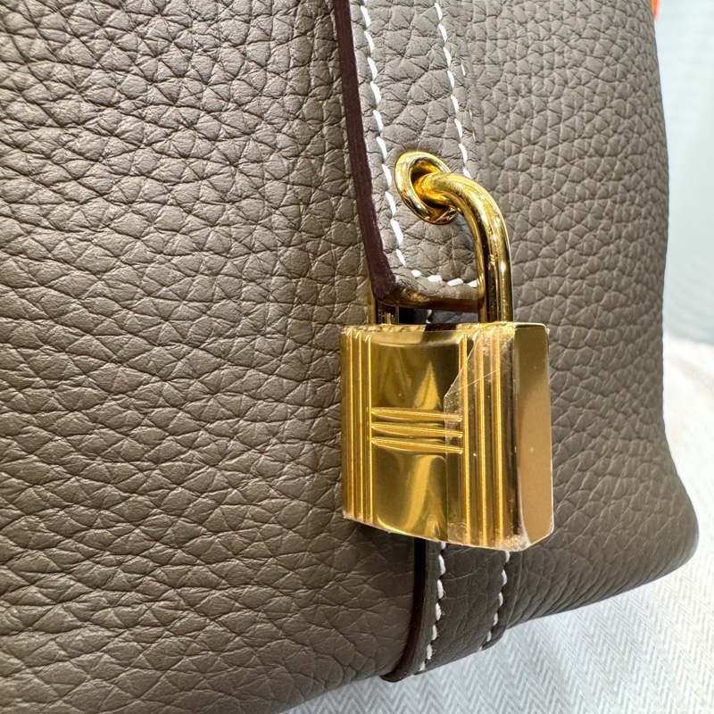 愛馬仕菜籃子Hermes Picotin18大象灰18 Etoupe 金釦T/C皮 #H056289 W刻-12