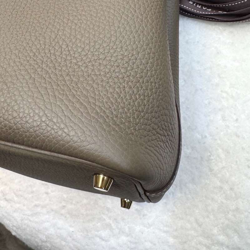 愛馬仕菜籃子Hermes Picotin18大象灰18 Etoupe 金釦T/C皮 #H056289 W刻-17