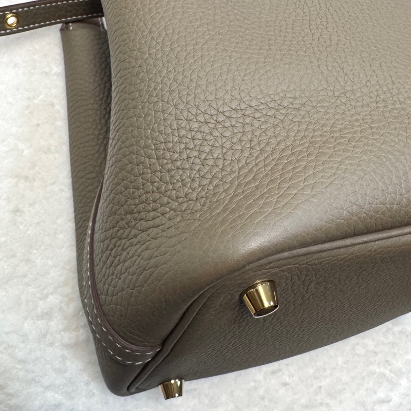 愛馬仕菜籃子Hermes Picotin18大象灰18 Etoupe 金釦T/C皮 #H056289 W刻-18