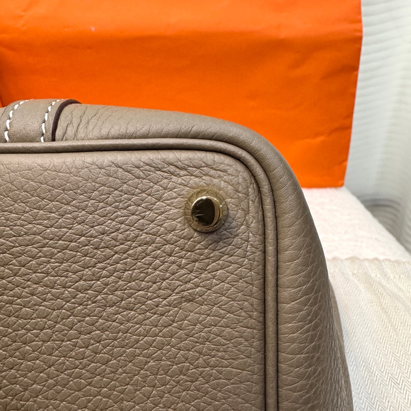 愛馬仕菜籃子Hermes Picotin18大象灰18 Etoupe 金釦T/C皮 #H056289 W刻-21