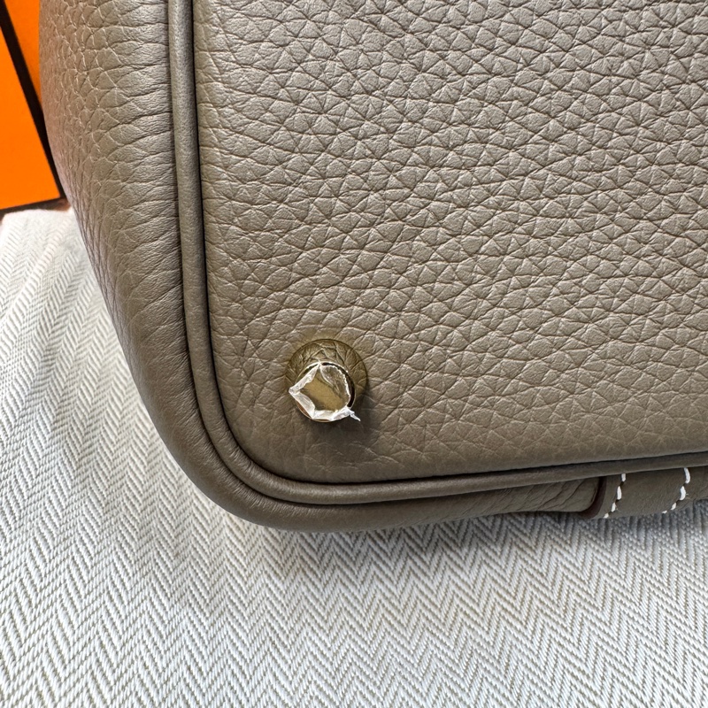 愛馬仕菜籃子Hermes Picotin18大象灰18 Etoupe 金釦T/C皮 #H056289 W刻-23