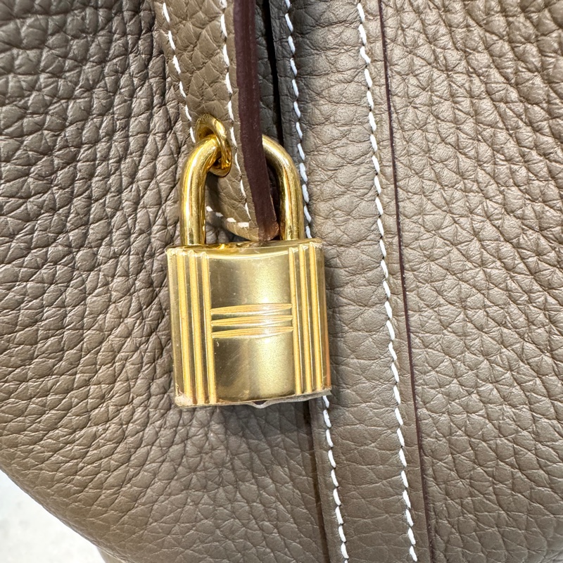愛馬仕菜籃子Hermes Picotin18大象灰18 Etoupe 金釦T/C皮 #H056289 W刻-26