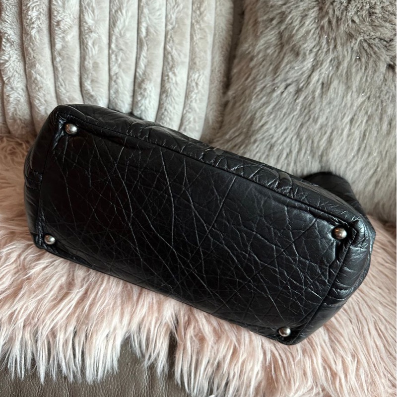 香奈兒黑色皮革鏈條托特包 多容量 鏈條包 肩背包 手提包 Chanel Paris-Moscow Black Calfskin Moscow Shopping small Tote chain bag-17