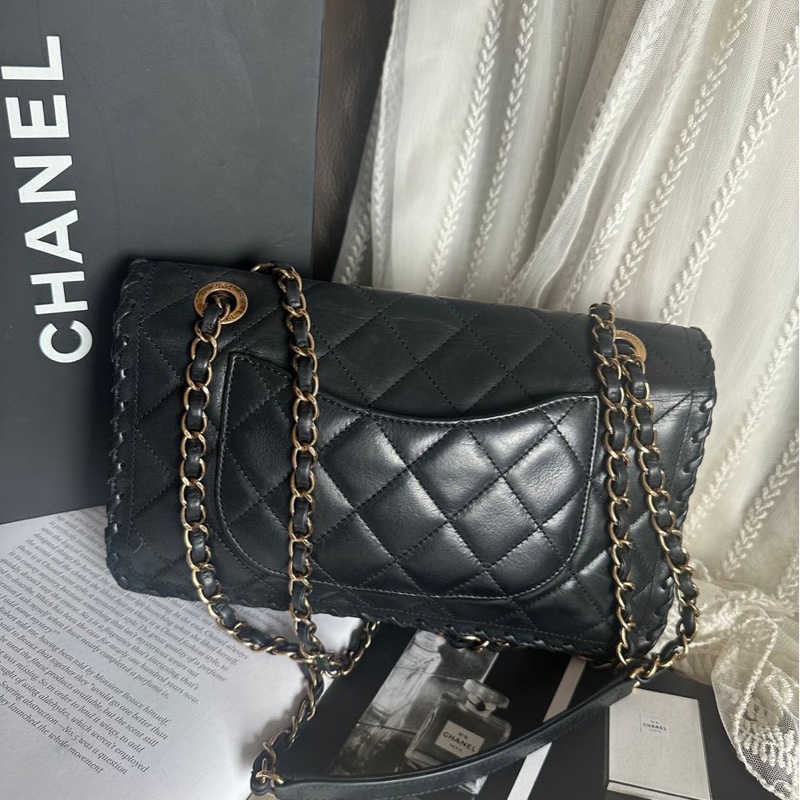 香奈兒單蓋包黑色小牛皮單蓋鏈條包 肩背包 斜背包 香奈兒 bag 斜挎包 單蓋包 CC chanel black calfskin single flap chain-22