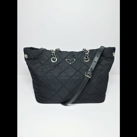 Prada 黑色Tessuto Impuntu Tote Bag(可單肩/斜背)