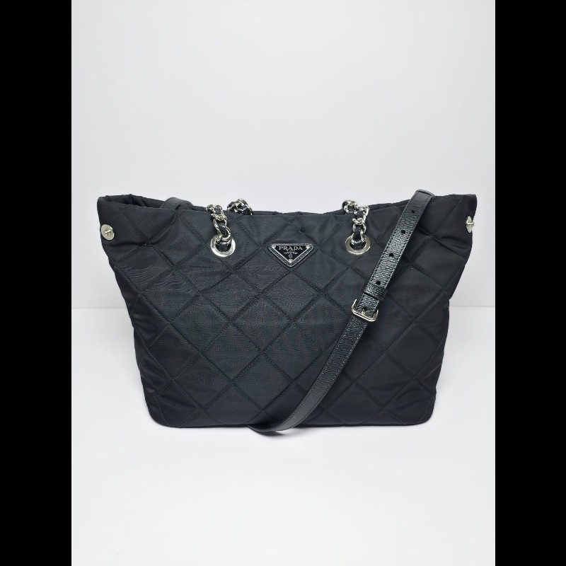 Prada 黑色Tessuto Impuntu Tote Bag(可單肩/斜背)-0