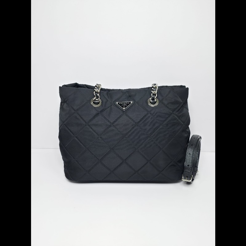 Prada 黑色Tessuto Impuntu Tote Bag(可單肩/斜背)-2