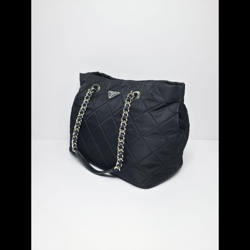 Prada 黑色Tessuto Impuntu Tote Bag(可單肩/斜背)-5