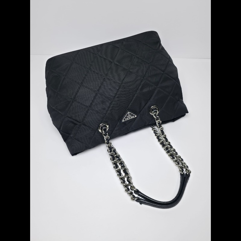 Prada 黑色Tessuto Impuntu Tote Bag(可單肩/斜背)-8