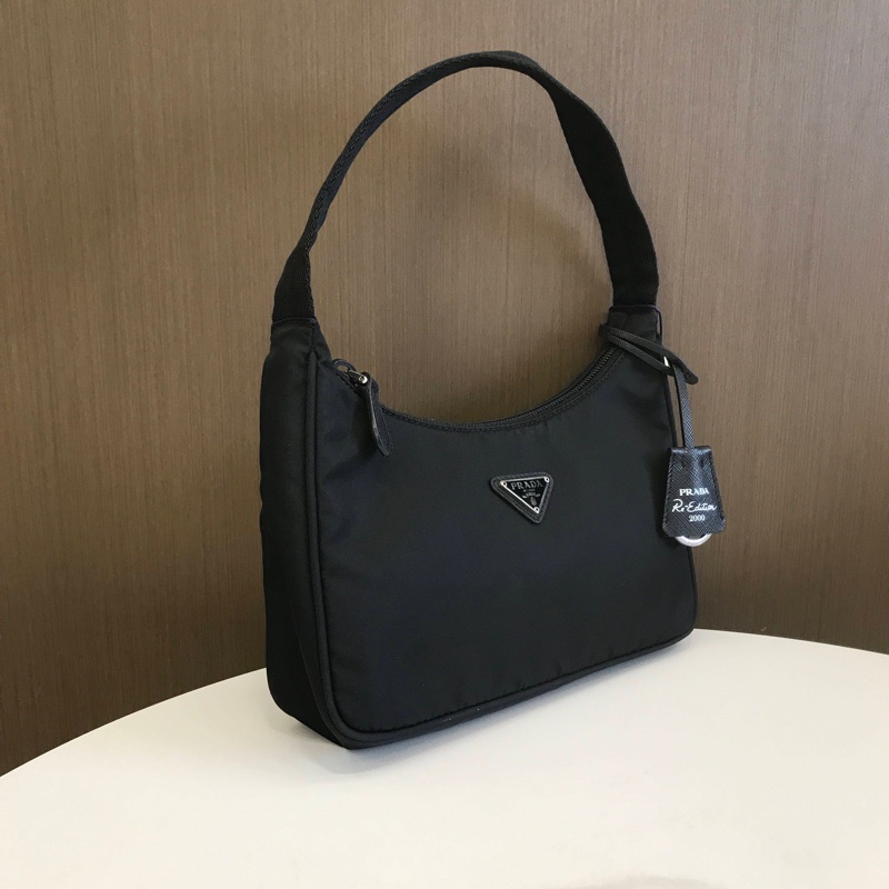 PRADA普拉達hobo 黑色 腋下包手提單肩包-1