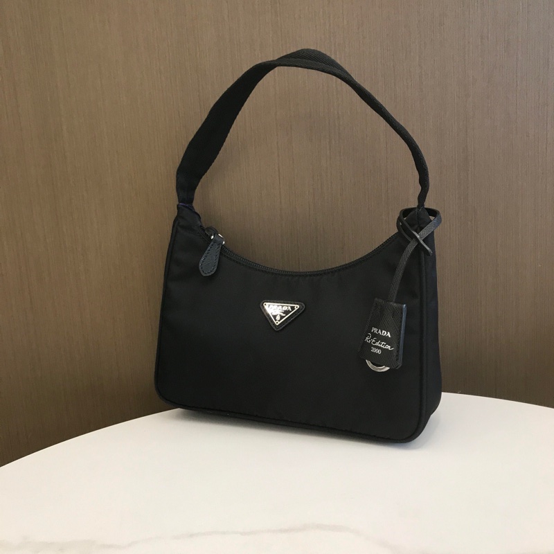 PRADA普拉達hobo 黑色 腋下包手提單肩包-4