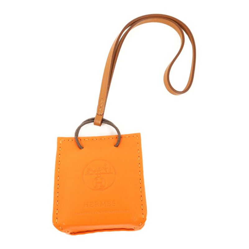 HERMES Milo皮革/Swift皮革Sac Orange Bag Charm掛飾Orange-1