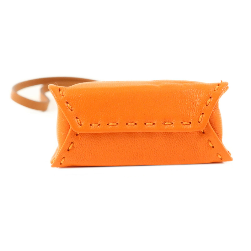 HERMES Milo皮革/Swift皮革Sac Orange Bag Charm掛飾Orange-2