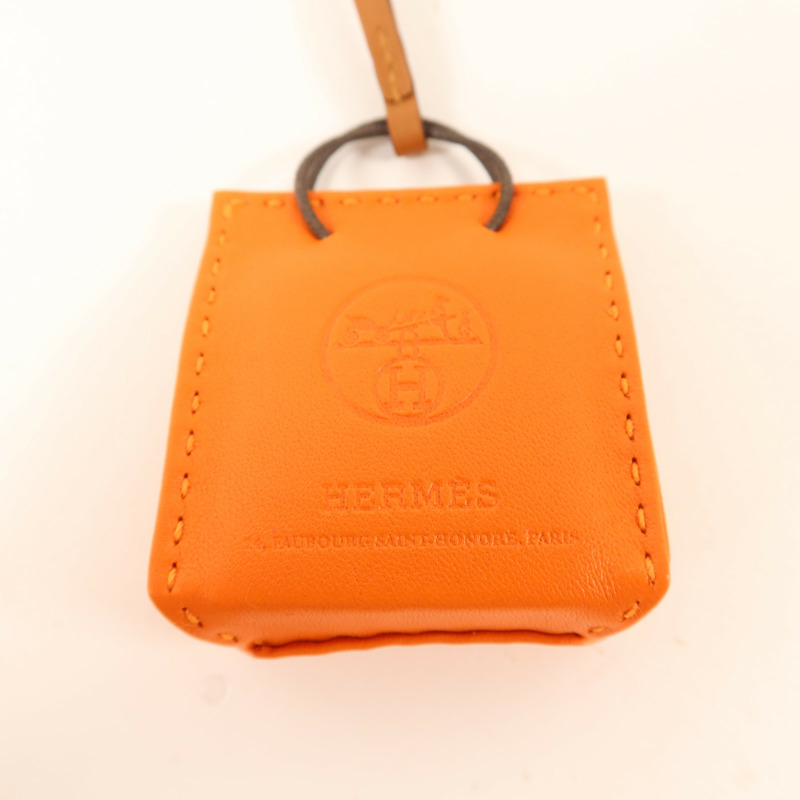 HERMES Milo皮革/Swift皮革Sac Orange Bag Charm掛飾Orange-7