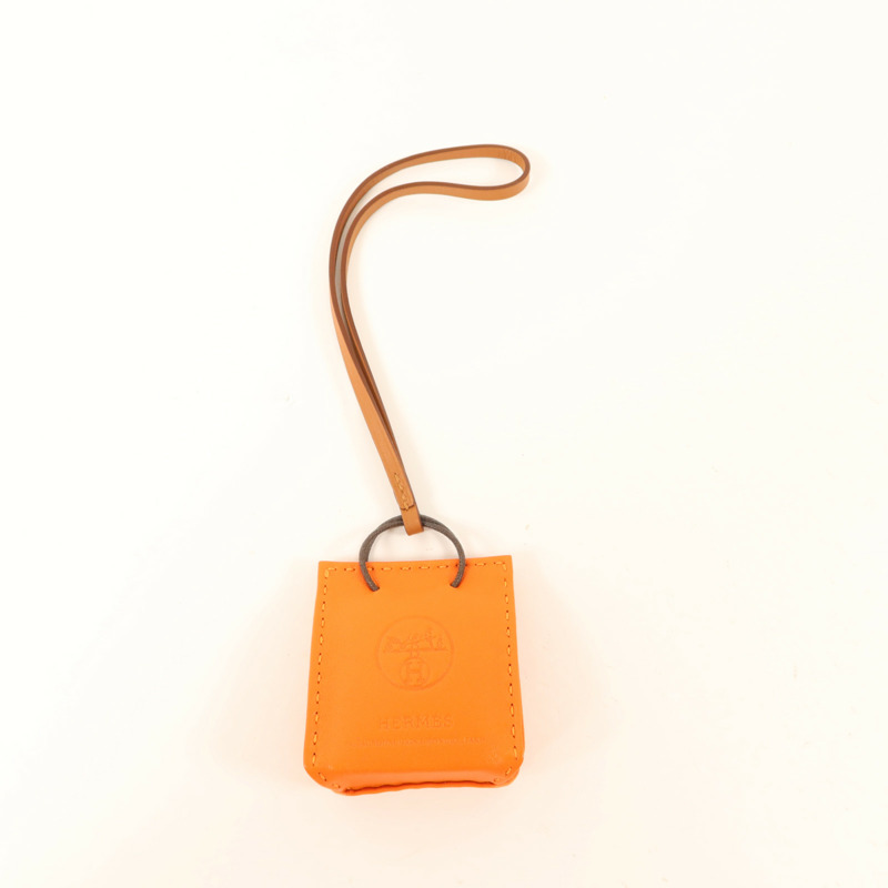 HERMES Milo皮革/Swift皮革Sac Orange Bag Charm掛飾Orange-8