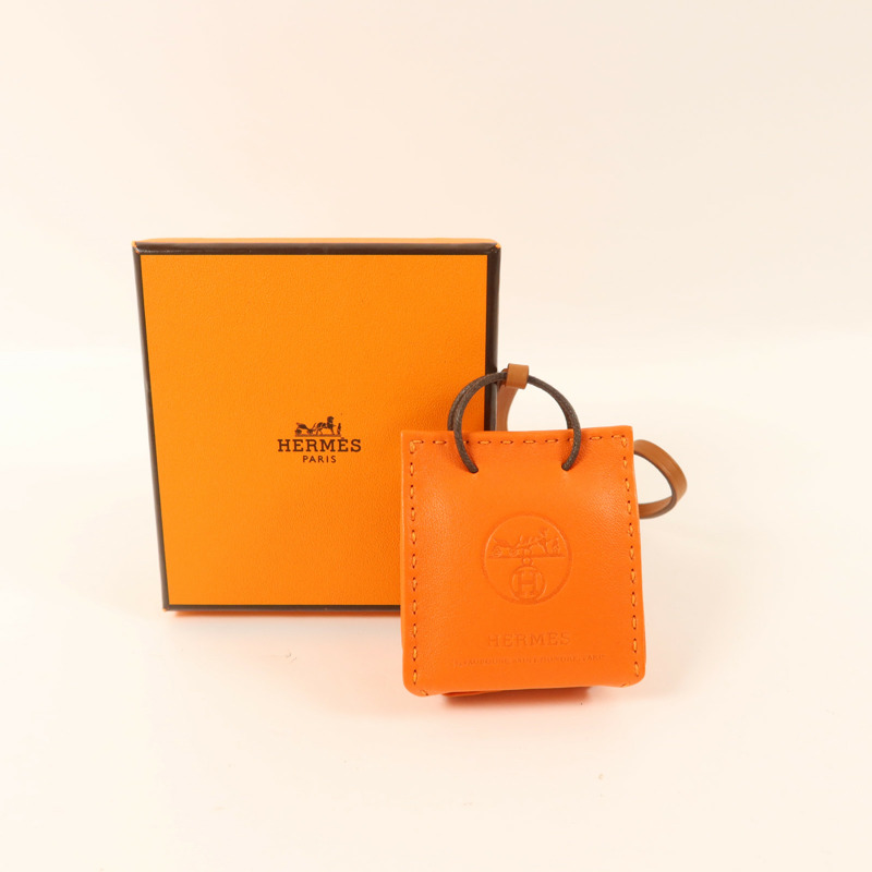 HERMES Milo皮革/Swift皮革Sac Orange Bag Charm掛飾Orange-9