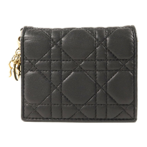 Dior 羊皮皮革Mini Lady Dior Gardenia Wallet金扣錢包