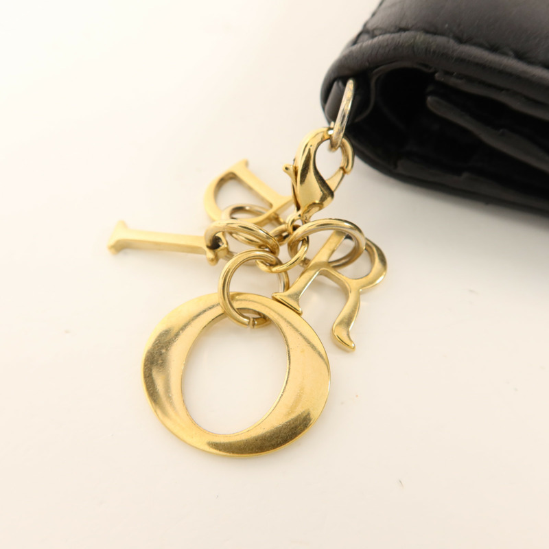 Dior 羊皮皮革Mini Lady Dior Gardenia Wallet金扣錢包-10